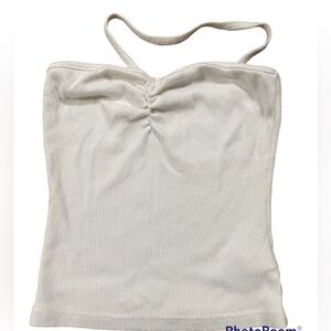 AGOLDE  Lola One Shoulder Paste Bandeau Cream Top sz Small